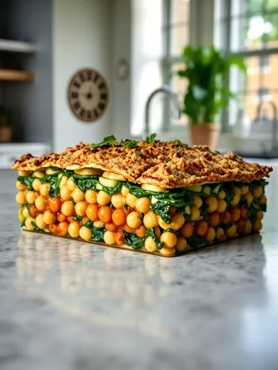 Spinach Zucchini Chickpea Bake