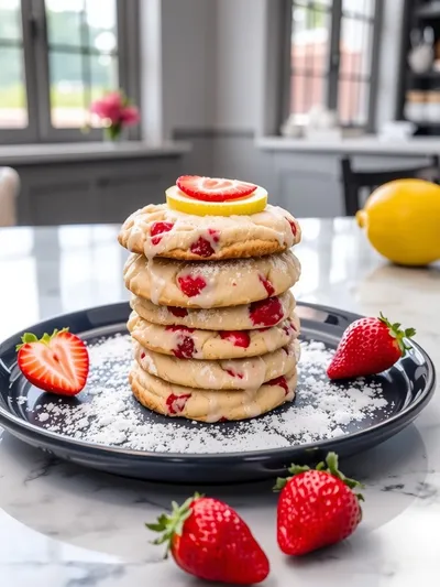Strawberry Lemonade Cookies - cooking process