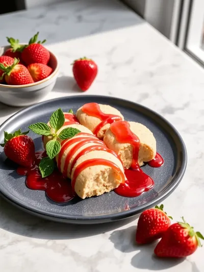 Strawberry Shortbread Cookies - ready to serve