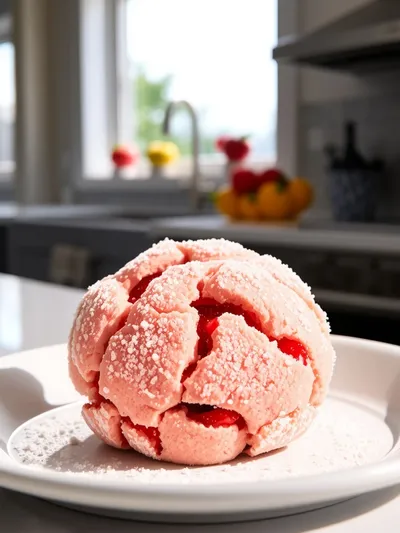 Strawberry Sugar Cookies with Sparkling Sugar