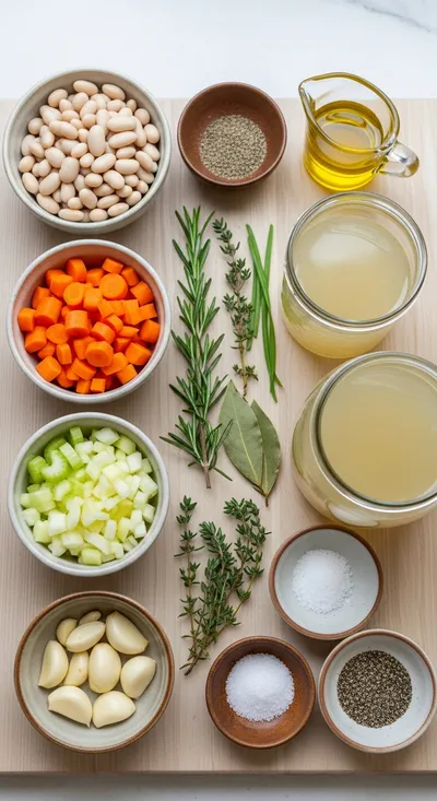Tuscan White Bean Soup - cooking process