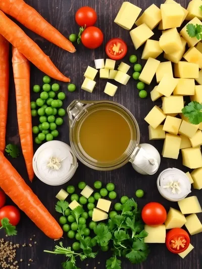 Delicious Vegetable Soup Recipe - ingredients preparation