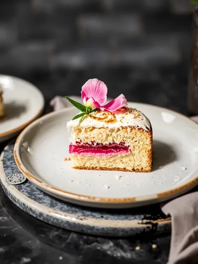 Vintage Australian Pink Jelly Coconut Cakes - cooking process