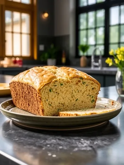 Zucchini Cheddar Cheese & Chive Buttermilk Quick Bread - cooking process